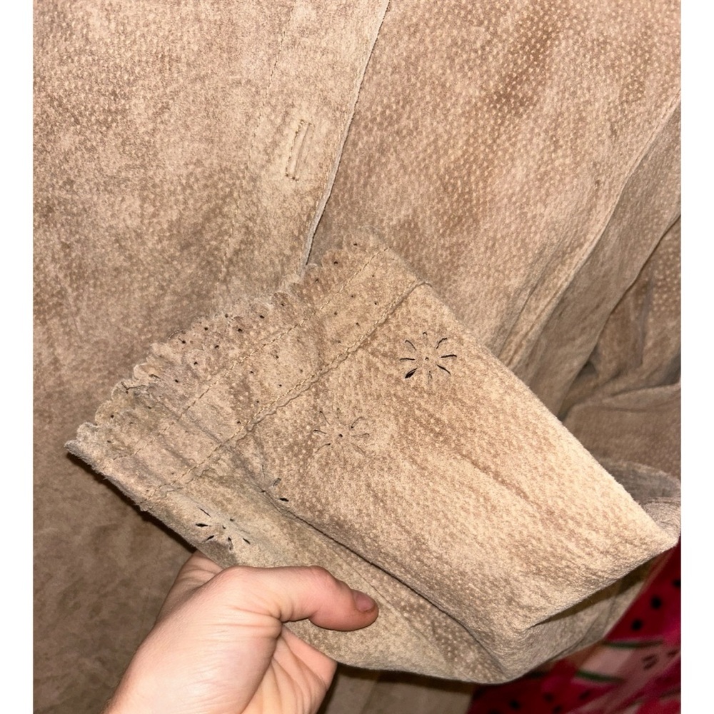 Ami Collared Button Up Cutout Leather Jacket - image 4